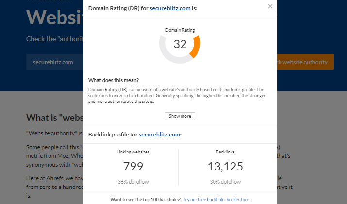 Website Domain Rating Checker
