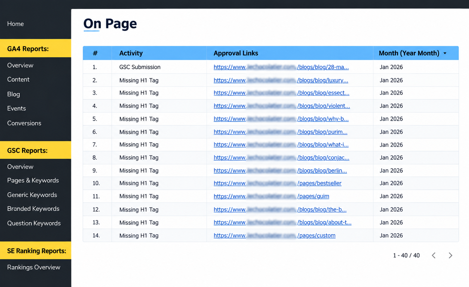 Generated image_ On Page SEO Report Dashboard
